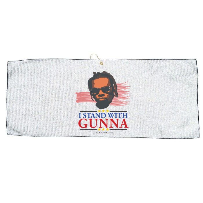 I Stand With Gunna He Didn’t Tell On Me Large Microfiber Waffle Golf Towel