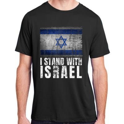 I Stand With Israel Jewish Gifts Heritage Israeli Flag Adult ChromaSoft Performance T-Shirt