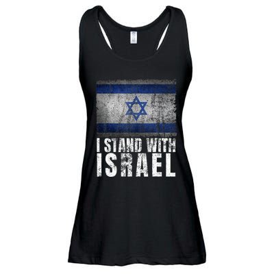 I Stand With Israel Jewish Gifts Heritage Israeli Flag Ladies Essential Flowy Tank