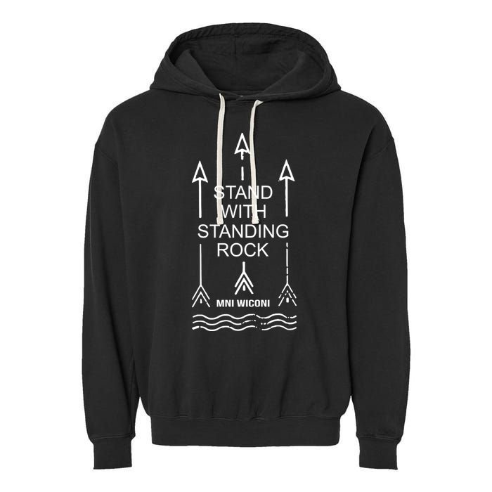 I Stand With Standing Rock Garment-Dyed Fleece Hoodie