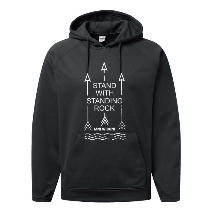 I Stand With Standing Rock Performance Fleece Hoodie