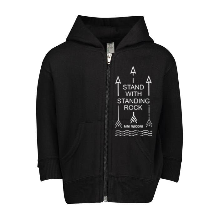 I Stand With Standing Rock Toddler Zip Fleece Hoodie