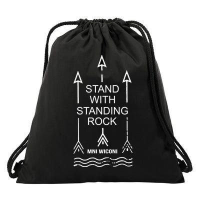 I Stand With Standing Rock Drawstring Bag