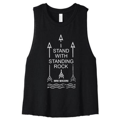 I Stand With Standing Rock Women's Racerback Cropped Tank