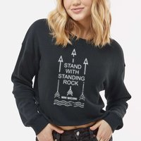 I Stand With Standing Rock Cropped Pullover Crew