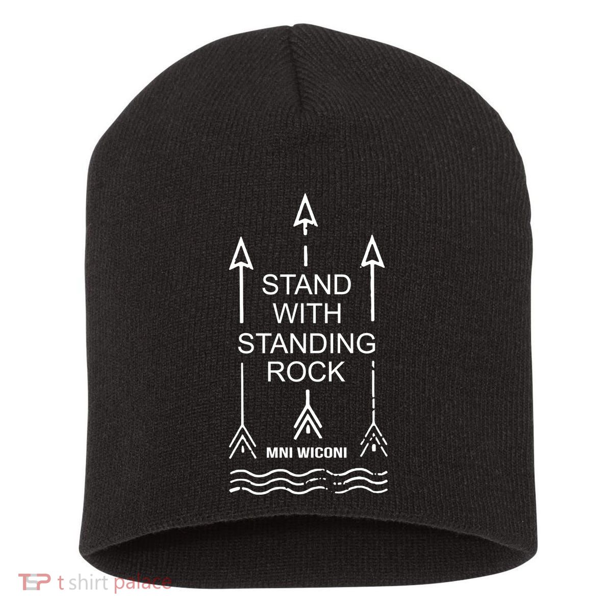 I Stand With Standing Rock Short Acrylic Beanie
