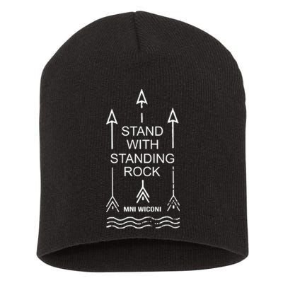 I Stand With Standing Rock Short Acrylic Beanie