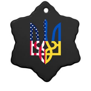 I Stand With Ukraine Flag Emblem I Stand For Ukraine Usaflag Gift Ceramic Star Ornament