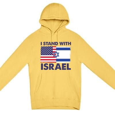 I Stand With Israel Usa Flag Premium Pullover Hoodie