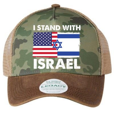 I Stand With Israel Usa Flag Legacy Tie Dye Trucker Hat