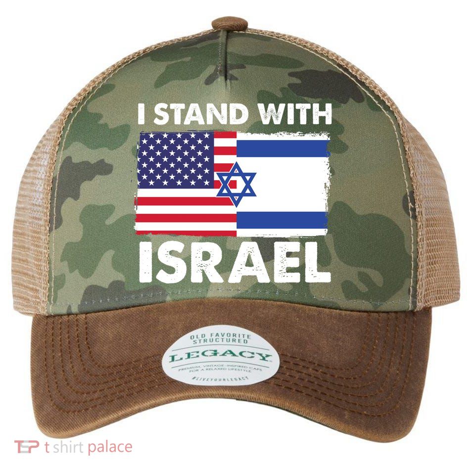 I Stand With Israel Usa Flag Legacy Tie Dye Trucker Hat
