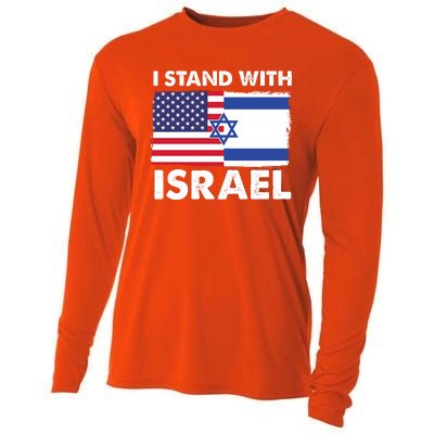 I Stand With Israel Usa Flag Cooling Performance Long Sleeve Crew