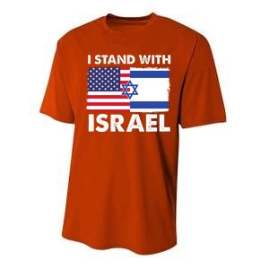 I Stand With Israel Usa Flag Performance Sprint T-Shirt