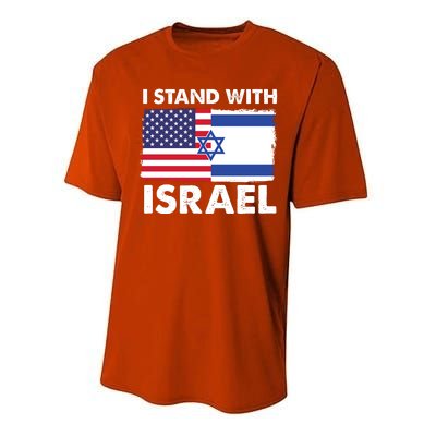 I Stand With Israel Usa Flag Performance Sprint T-Shirt