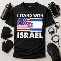 I Stand With Israel Usa Flag Performance Shirt