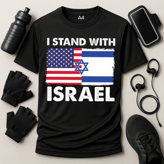 I Stand With Israel Usa Flag Performance Shirt