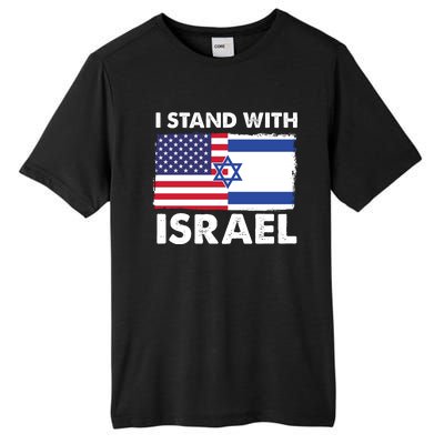 I Stand With Israel Usa Flag Tall Fusion ChromaSoft Performance T-Shirt