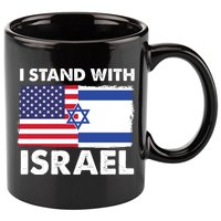 I Stand With Israel Usa Flag 11oz C Handle Ceramic Mug