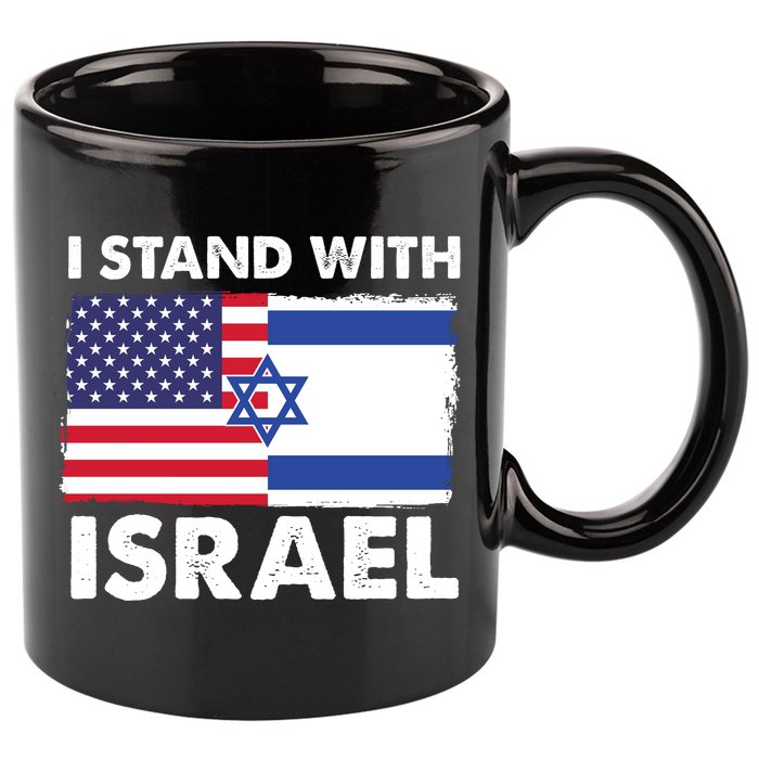 I Stand With Israel Usa Flag 11oz C Handle Ceramic Mug