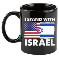 I Stand With Israel Usa Flag 11oz C Handle Ceramic Mug