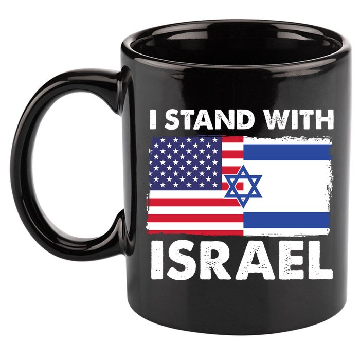 I Stand With Israel Usa Flag 11oz C Handle Ceramic Mug