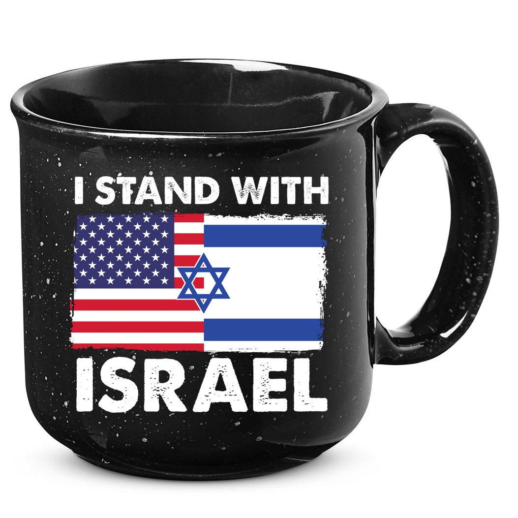 I Stand With Israel Usa Flag 15oz Campfire Ceramic Mug