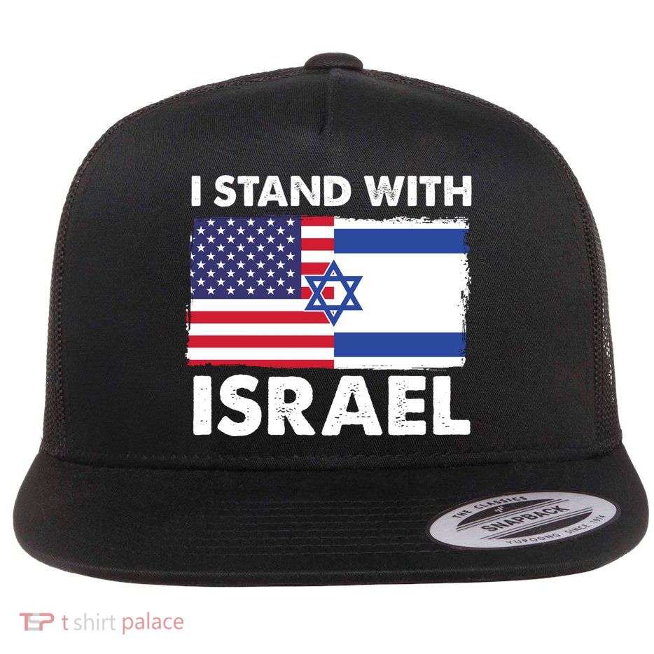 I Stand With Israel Usa Flag Flatbill Hat