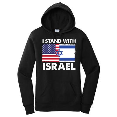 I Stand With Israel Usa Flag Women's Pullover Hoodie