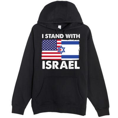 I Stand With Israel Usa Flag Premium Pullover Hoodie