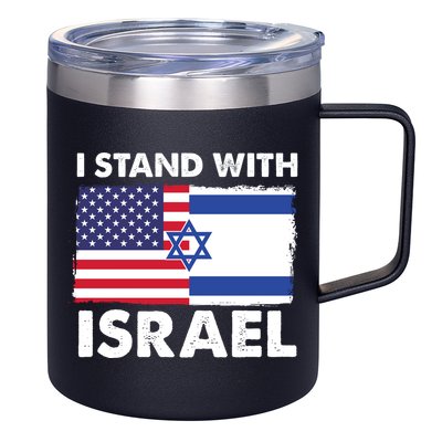 I Stand With Israel Usa Flag 12oz Stainless Steel Coffee Mug