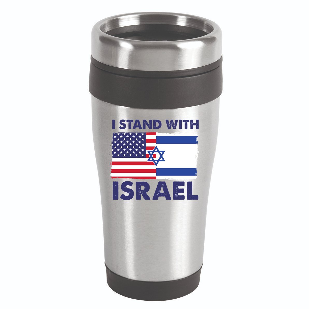 I Stand With Israel Usa Flag 16oz Travel Tumbler