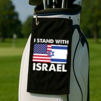 I Stand With Israel Usa Flag Golf Towel