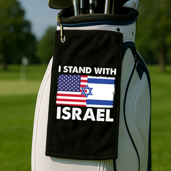 I Stand With Israel Usa Flag Golf Towel