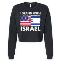 I Stand With Israel Usa Flag Cropped Pullover Crew