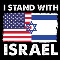 I Stand With Israel Usa Flag Cropped Pullover Crew