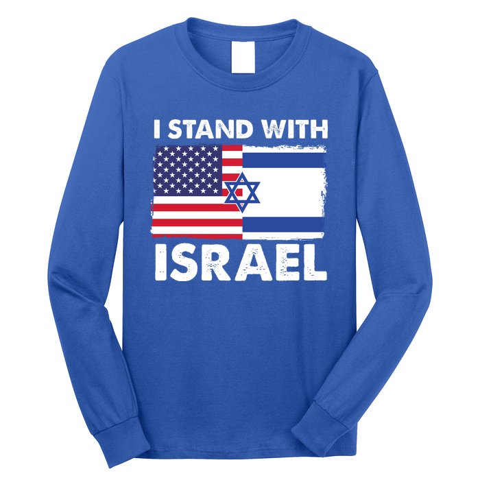 I Stand With Israel Usa Flag Long Sleeve Shirt