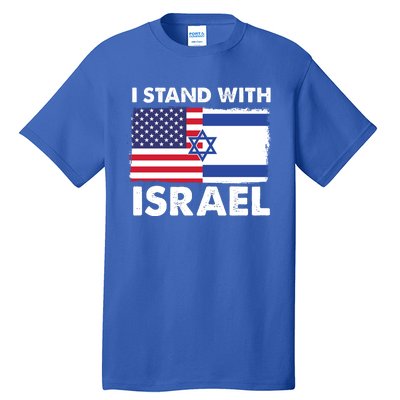 I Stand With Israel Usa Flag Tall T-Shirt