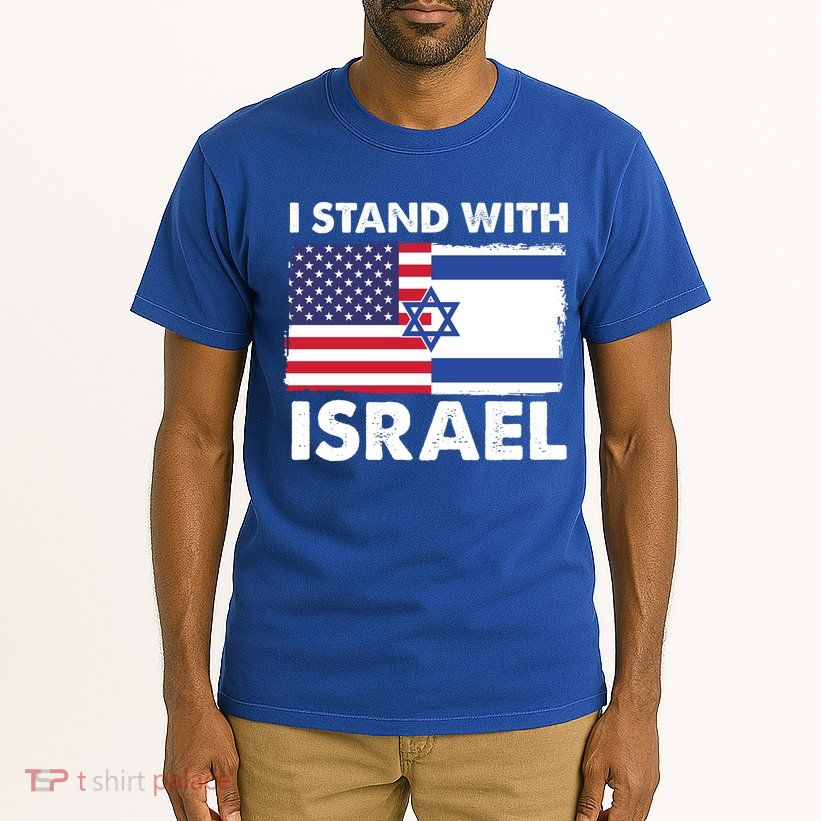 I Stand With Israel Usa Flag Tall T-Shirt