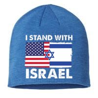 I Stand With Israel Usa Flag Sustainable Beanie