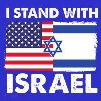 I Stand With Israel Usa Flag 16 in Basic Backpack