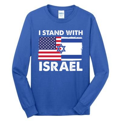 I Stand With Israel Usa Flag Tall Long Sleeve T-Shirt