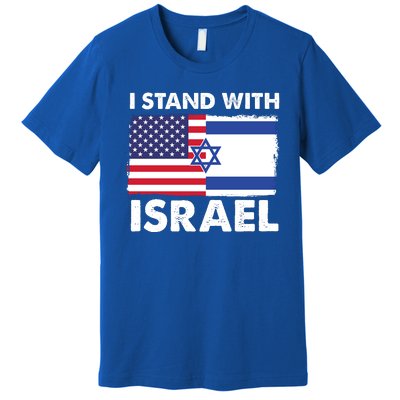 I Stand With Israel Usa Flag Premium T-Shirt