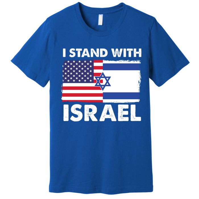 I Stand With Israel Usa Flag Premium T-Shirt