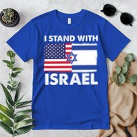 I Stand With Israel Usa Flag Premium T-Shirt