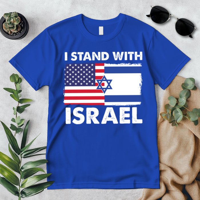 I Stand With Israel Usa Flag Premium T-Shirt