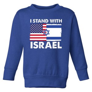 I Stand With Israel Usa Flag Toddler Sweatshirt