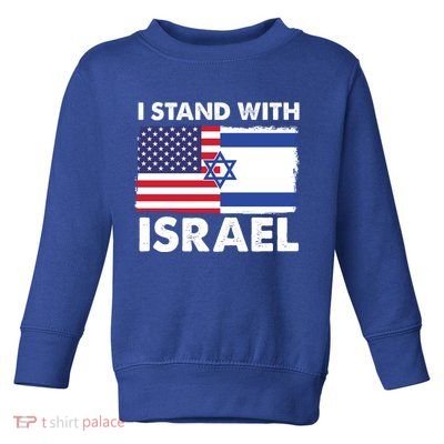 I Stand With Israel Usa Flag Toddler Sweatshirt