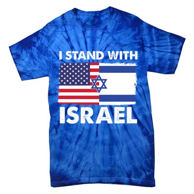 I Stand With Israel Usa Flag Tie-Dye T-Shirt