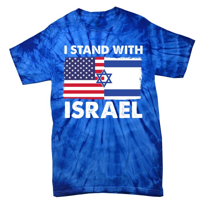 I Stand With Israel Usa Flag Tie-Dye T-Shirt