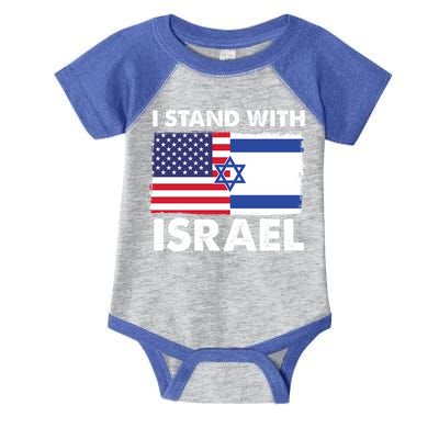 I Stand With Israel Usa Flag Infant Baby Jersey Bodysuit